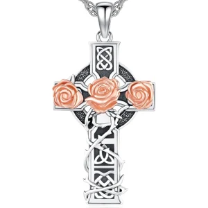 Celtic Cross Necklace for Men Women 925 Sterling Silver