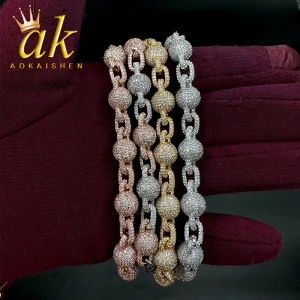 Beads Bracelet for Men Iced Out Charms
