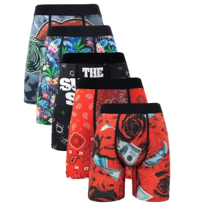 5Pcs Sexy Men's  Summer Breathable Boxers