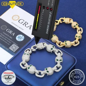 Iced Out Moissanite Skull Bracelet