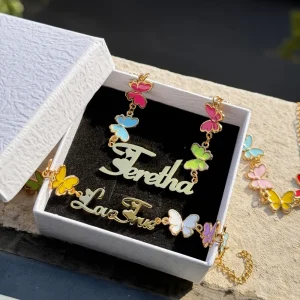Necklace Bracelet Personalized Butterfly