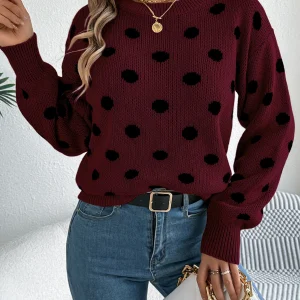 Polka Dot Knitted Sweaters