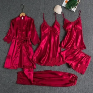 Lace Satin Silk Nightgown