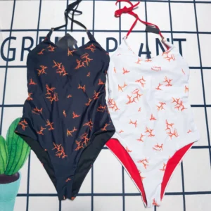 Coral Print One-Piece Swimsuit