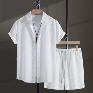 Casual Waffle Shirt & Short Set