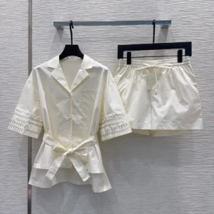 Casual Pure Color Shorts Set